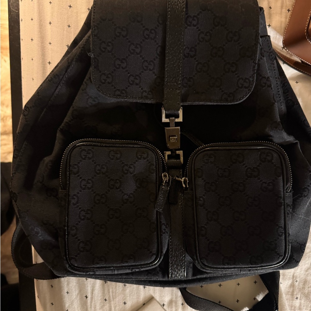 Gucci Black Backpack Classic Design Versatile